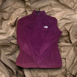 Purple North Face Zip Up Sweater